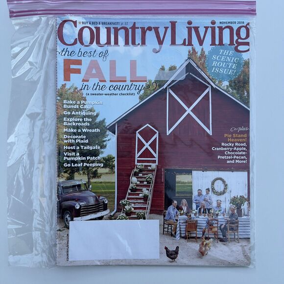 Country Living Magazine November 2018 The Scenic Route - Fall In The Country - Picture 1 of 5